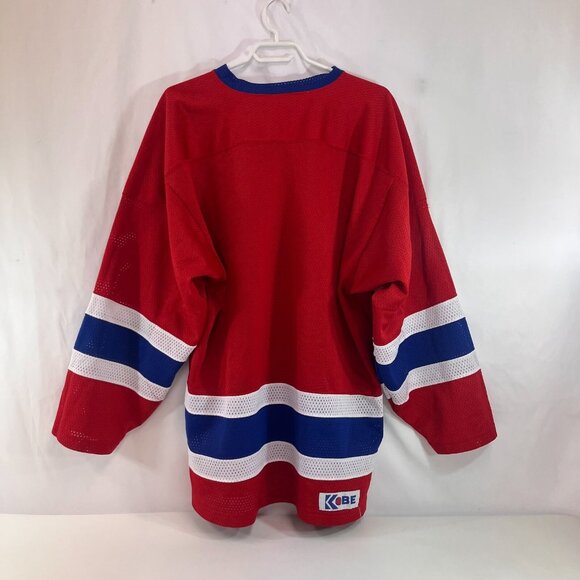 Kobe Ica Ball Hockey Practice Jersey Adult Red Blue & White 31" Length Used - Picture 3 of 8